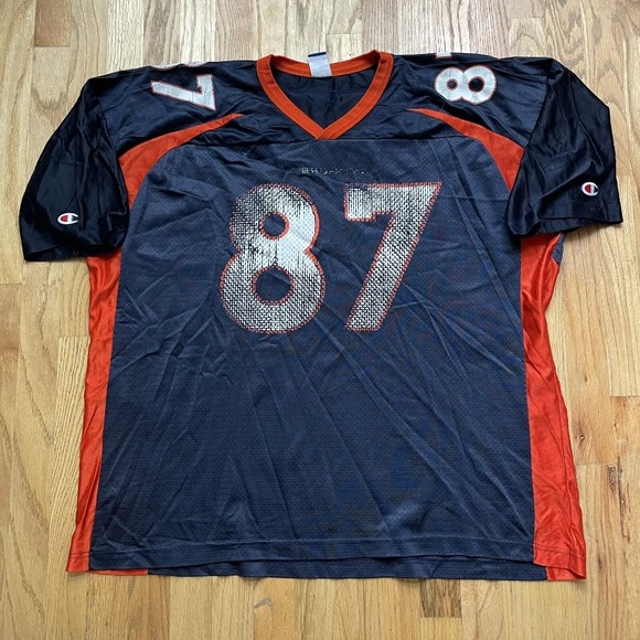 Men's Vintage 90's Champion Denver Broncos Ed Mccaffrey Home Navy Blue Jersey 52